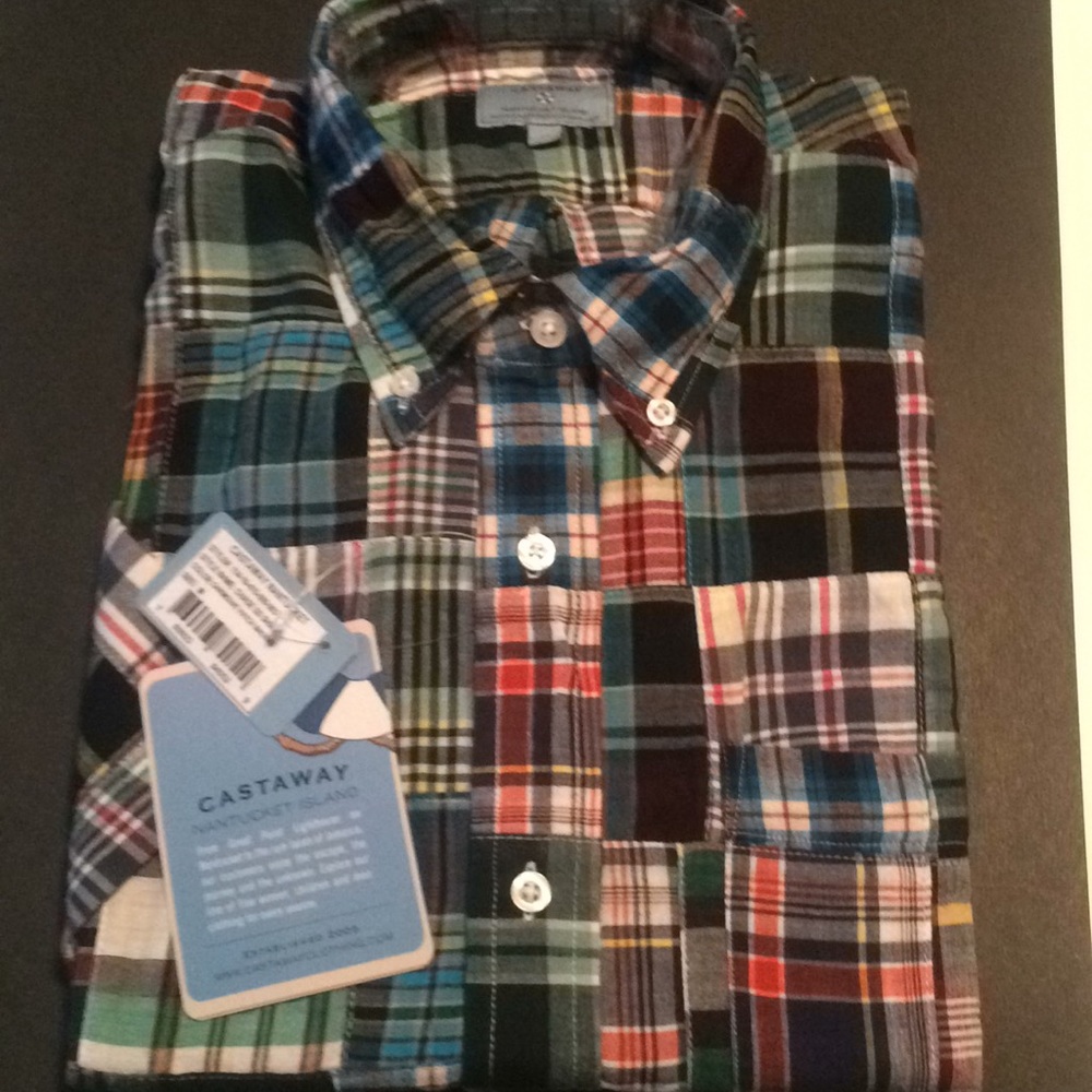 Madras Check Men’s Shirt Medium Short-sleeved